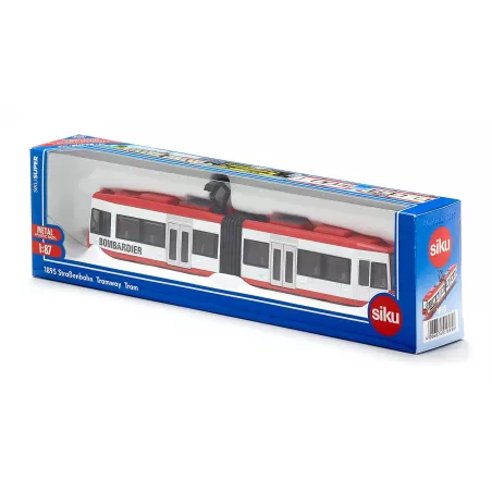 Tranvía Bombardier articulado a escala 1:87 en metal y plástico para maquetas ferroviarias.