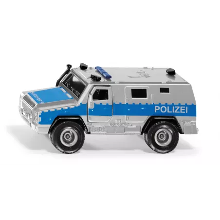 Vehículo táctico Rheinmetall MAN Survivor R a escala 1:50, réplica de metal y plástico con puertas operativas.