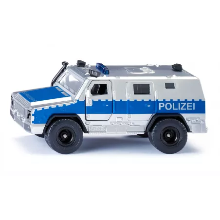 Vehículo táctico Rheinmetall MAN Survivor R a escala 1:50, réplica de metal y plástico con puertas operativas.