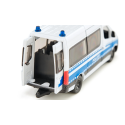 Furgoneta de policía de juguete Mercedes-Benz Sprinter a escala 1:50 con puertas practicables.
