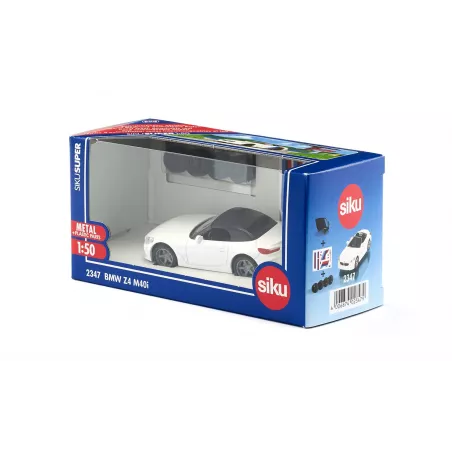 Miniatura de coche BMW Z4 M40i a escala 1:50 con puertas practicables y piezas de metal.