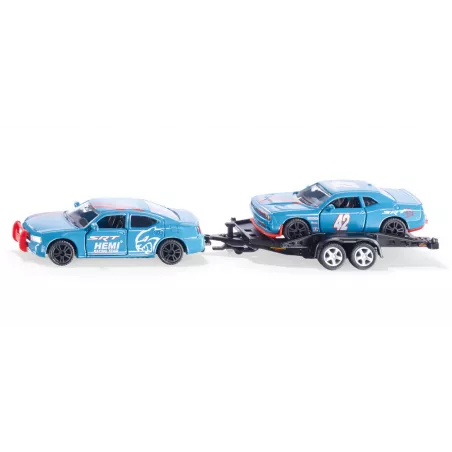 Coche de juguete Dodge Charger y SRT Racing escala 1:55 de metal con puertas que se abren.