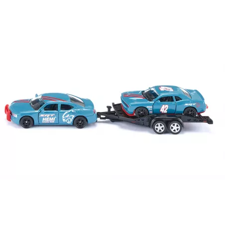 Coche de juguete Dodge Charger y SRT Racing escala 1:55 de metal con puertas que se abren.