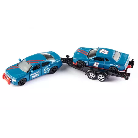 Coche de juguete Dodge Charger y SRT Racing escala 1:55 de metal con puertas que se abren.