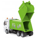 Camión de basura de juguete Mercedes Actros Siku escala 1:50 con cubo de basura