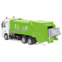 Camión de basura de juguete Mercedes Actros Siku escala 1:50 con cubo de basura