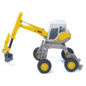 Excavadora Menzi Muck a escala 1:50, miniatura detallada de metal y plástico.