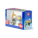 Excavadora Menzi Muck a escala 1:50, miniatura detallada de metal y plástico.