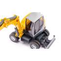 Excavadora móvil Wacker Neuson EW65 a escala 1:50 con neumáticos dobles, modelo coleccionable de metal.