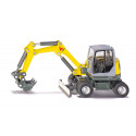 Excavadora móvil Wacker Neuson EW65 a escala 1:50 con neumáticos dobles, modelo coleccionable de metal.