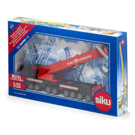Grúa de juguete Siku Mega Levantador a escala 1:55 en metal y plástico resistente.