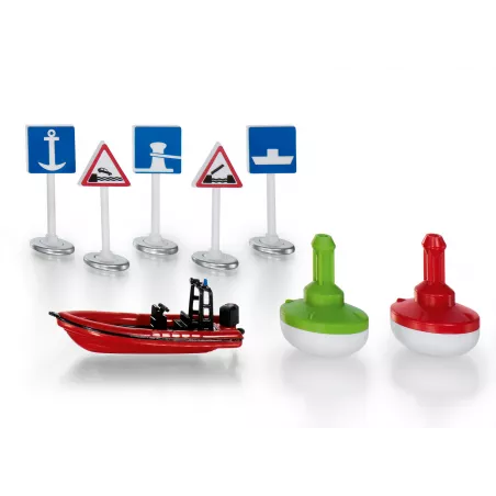 Accesorios para circuito de vías fluviales de juguete, piezas de metal y plástico resistentes y ampliables.
