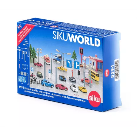 Set de señales de tráfico y luces de juguete Sikuworld para maquetas de ciudades.