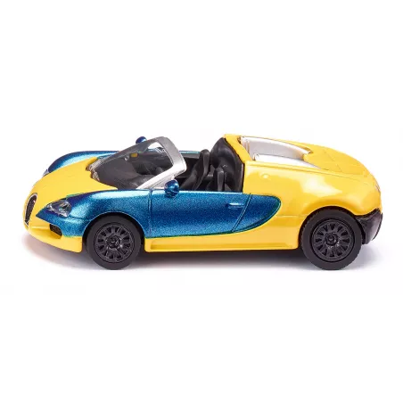 Tres coches de juguete Siku: Bugatti Veyron, Mercedes McLaren SLR y Dodge Viper de metal.