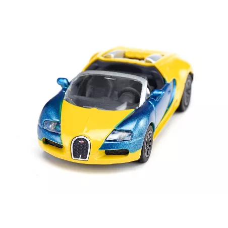 Tres coches de juguete Siku: Bugatti Veyron, Mercedes McLaren SLR y Dodge Viper de metal.