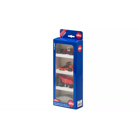Set de construcción de carreteras Siku con camión de juguete y maquinaria pesada de metal.