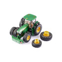Tractor John Deere 7290R Bluetooth a escala 1:32 con luces LED y neumáticos gemelos magnéticos.