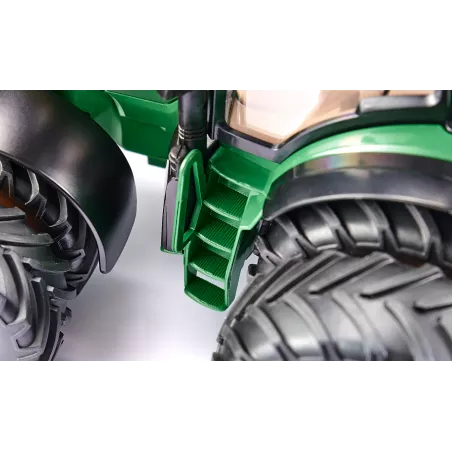 Tractor John Deere 7290R Bluetooth a escala 1:32 con luces LED y neumáticos gemelos magnéticos.