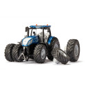 Tractor de juguete New Holland T7.315 con ruedas duales, control por bluetooth y luces LED.