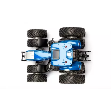 Tractor de juguete New Holland T7.315 con ruedas duales, control por bluetooth y luces LED.