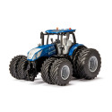 Tractor de juguete New Holland T7.315 con ruedas duales, control por bluetooth y luces LED.