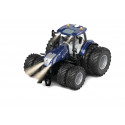 Tractor de juguete New Holland T7.315 con ruedas duales, control por bluetooth y luces LED.