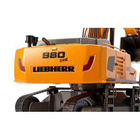 Excavadora de orugas Liebherr R980 SME a escala 1:32 con control Bluetooth y chasis de metal