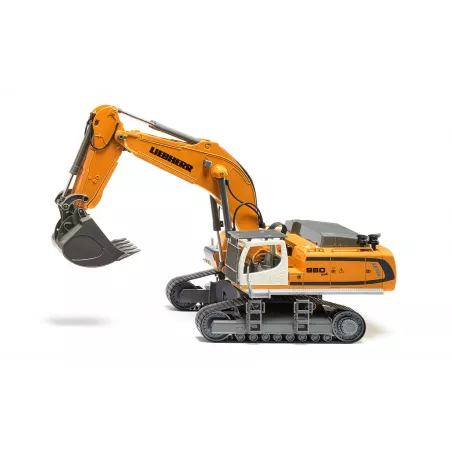 Excavadora de orugas Liebherr R980 SME a escala 1:32 con control Bluetooth y chasis de metal