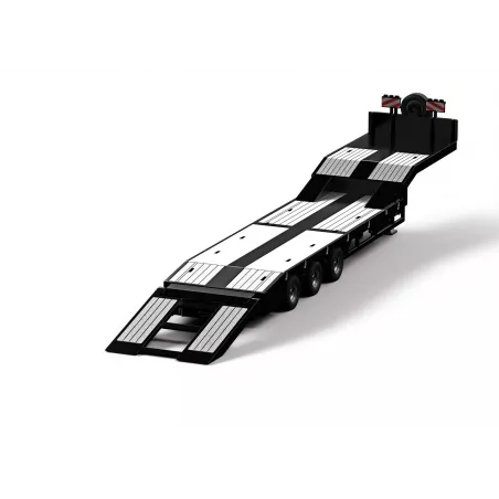 Góndola rebajada de 3 ejes Siku Control a escala 1:32 con rampa electrónica y luces LED para transporte de juguete.