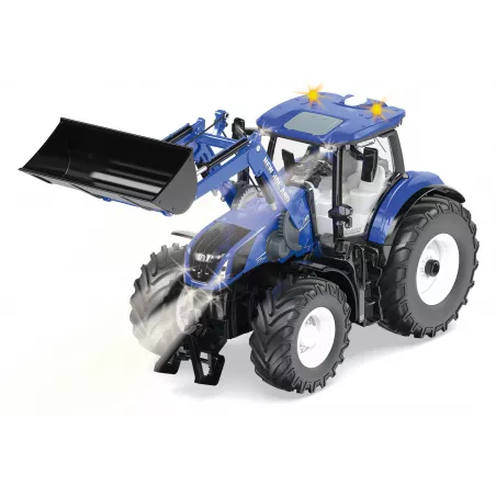 Tractor de juguete a control remoto New Holland T7.315 con pala a escala 1:32