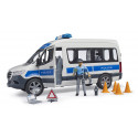 Furgón policial de juguete MB Sprinter de Bruder con figura de policía y luces