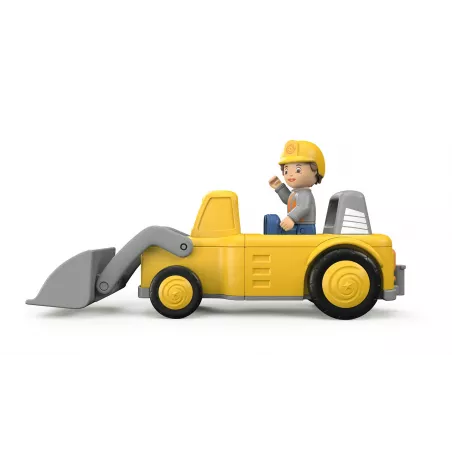 Juguete de construcción Lucas Loady: cargador de ruedas amarillo con pala móvil para niños.