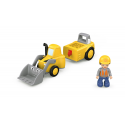 Juguete de construcción Lucas Loady: cargador de ruedas amarillo con pala móvil para niños.