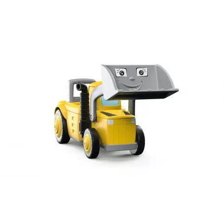 Juguete de construcción Lucas Loady: cargador de ruedas amarillo con pala móvil para niños.