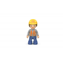 Juguete de construcción Lucas Loady: cargador de ruedas amarillo con pala móvil para niños.