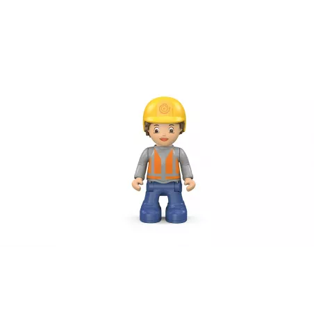 Juguete de construcción Lucas Loady: cargador de ruedas amarillo con pala móvil para niños.