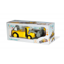 Juguete de construcción Lucas Loady: cargador de ruedas amarillo con pala móvil para niños.