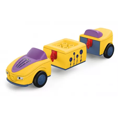 Juguete modular Zoe Zoomy de Siku Toddys con figura articulada y vehículo intercambiable Click and Play.