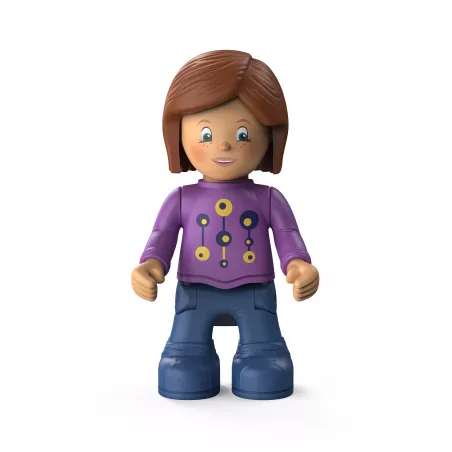 Juguete modular Zoe Zoomy de Siku Toddys con figura articulada y vehículo intercambiable Click and Play.