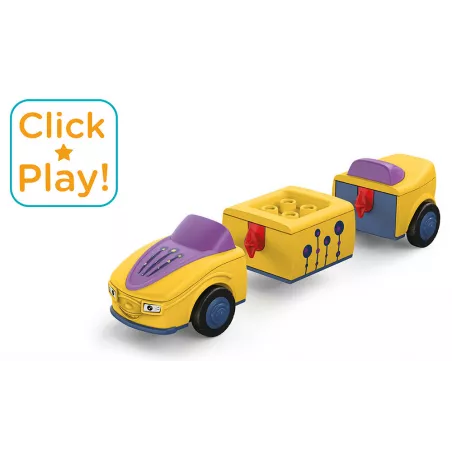 Juguete modular Zoe Zoomy de Siku Toddys con figura articulada y vehículo intercambiable Click and Play.