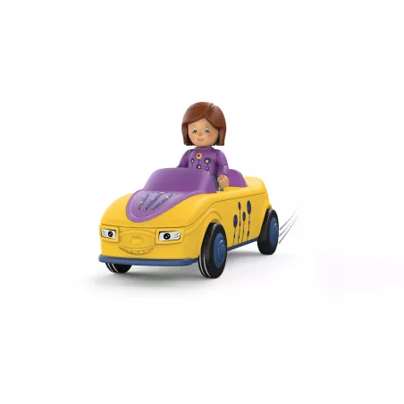 Juguete modular Zoe Zoomy de Siku Toddys con figura articulada y vehículo intercambiable Click and Play.