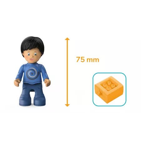 Juguete modular Mike Moby de metal y plástico para desarrollo motor infantil.