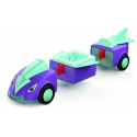 Juguete Toddys Jim Jumpy con vehículo de fricción y muñeco articulado modular para niños desde 18 meses.