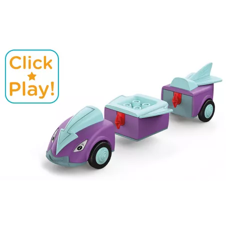 Juguete Toddys Jim Jumpy con vehículo de fricción y muñeco articulado modular para niños desde 18 meses.