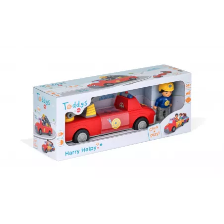 Camión de bomberos de juguete modular Harry Ayuda con luces y sonido para estimulación motriz.