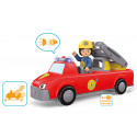 Camión de bomberos de juguete modular Harry Ayuda con luces y sonido para estimulación motriz.