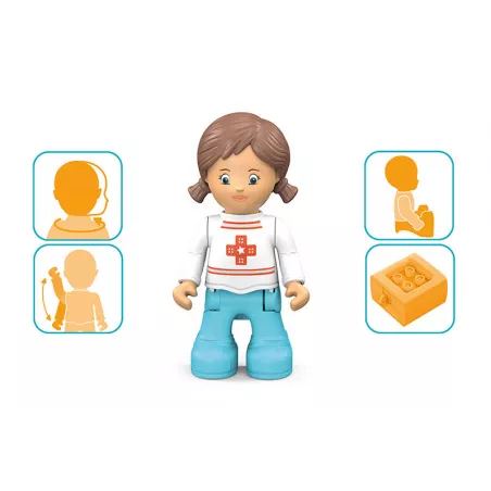 Ambulancia de juguete Amby y figura Anna de Toddys por Siku con sistema Click and Play.