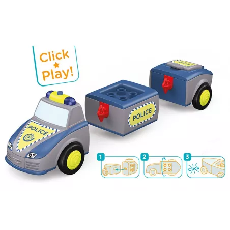 Vehículo de policía de juguete modular Tom de Confianza con luces y sonidos para niños.