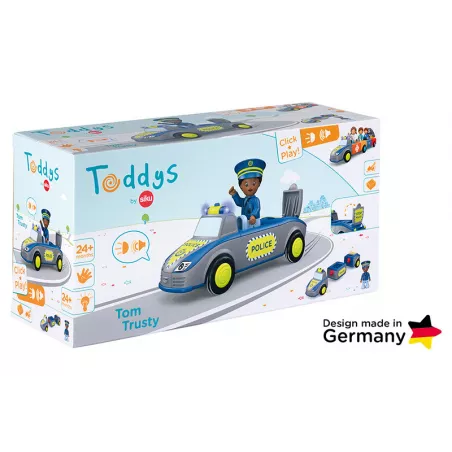 Vehículo de policía de juguete modular Tom de Confianza con luces y sonidos para niños.