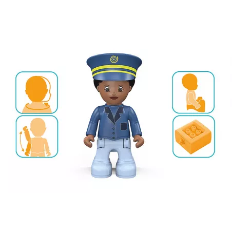 Vehículo de policía de juguete modular Tom de Confianza con luces y sonidos para niños.